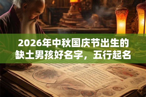2026年中秋国庆节出生的缺土男孩好名字，五行起名推荐大全