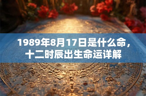 1989年8月17日是什么命，十二时辰出生命运详解