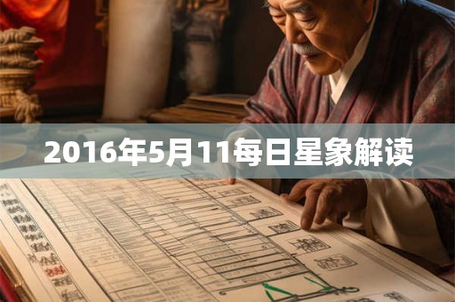 2016年5月11每日星象解读