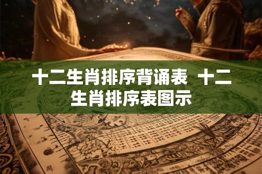 十二生肖排序背诵表  十二生肖排序表图示