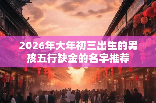 2026年大年初三出生的男孩五行缺金的名字推荐