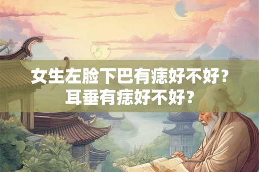 女生左脸下巴有痣好不好？耳垂有痣好不好？