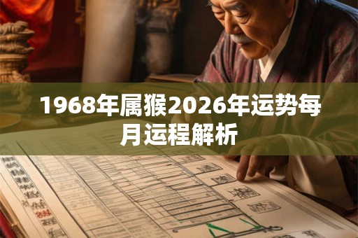 1968年属猴2026年运势每月运程解析 1968年属猴2026年运势每月运程解析