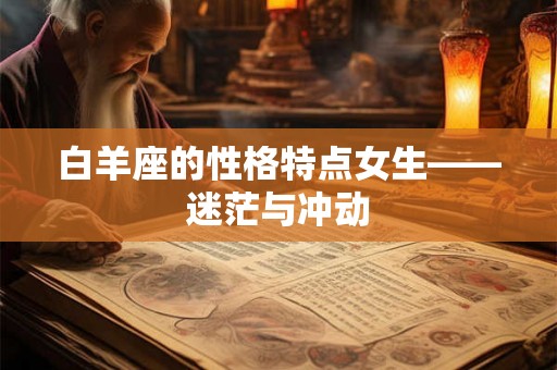 白羊座的性格特点女生——迷茫与冲动