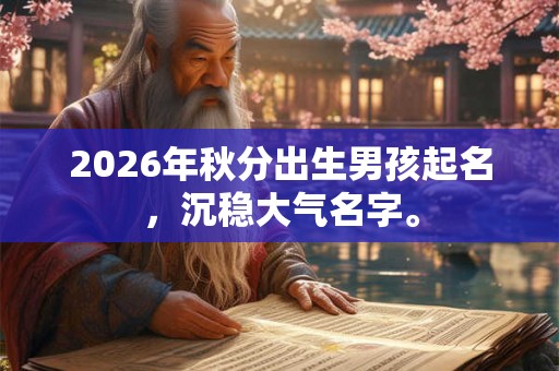 2026年秋分出生男孩起名，沉稳大气名字。