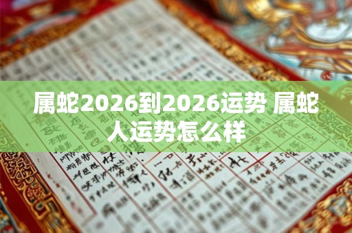 属蛇2026到2026运势 属蛇人运势怎么样