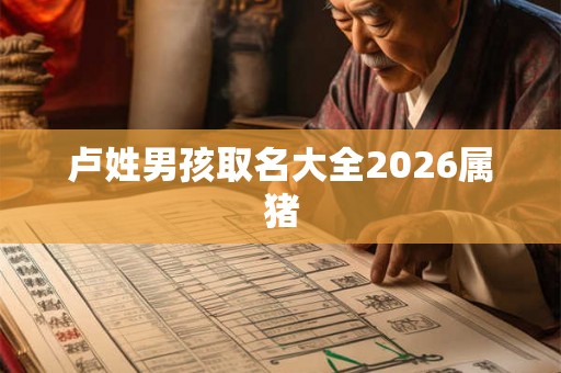 卢姓男孩取名大全2026属猪