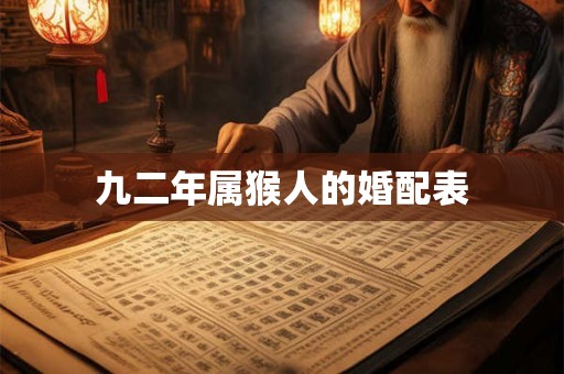 九二年属猴人的婚配表