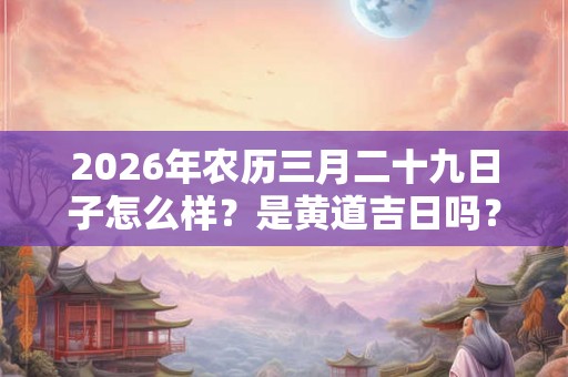 2026年农历三月二十九日子怎么样？是黄道吉日吗？