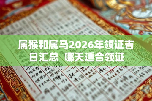 属猴和属马2026年领证吉日汇总  哪天适合领证