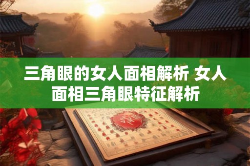 三角眼的女人面相解析 女人面相三角眼特征解析