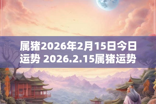 属猪2026年2月15日今日运势 2026.2.15属猪运势分析