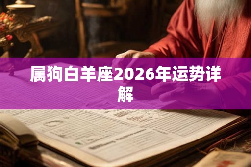 属狗白羊座2026年运势详解
