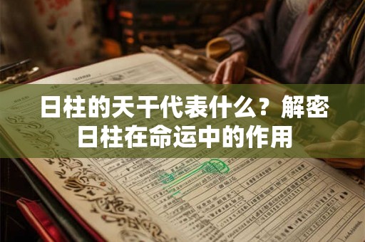 日柱的天干代表什么？解密日柱在命运中的作用