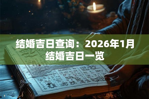 结婚吉日查询：2026年1月结婚吉日一览