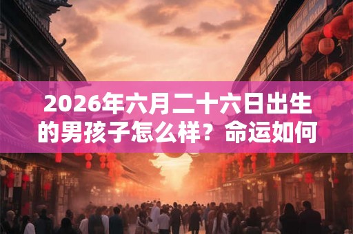 2026年六月二十六日出生的男孩子怎么样？命运如何？