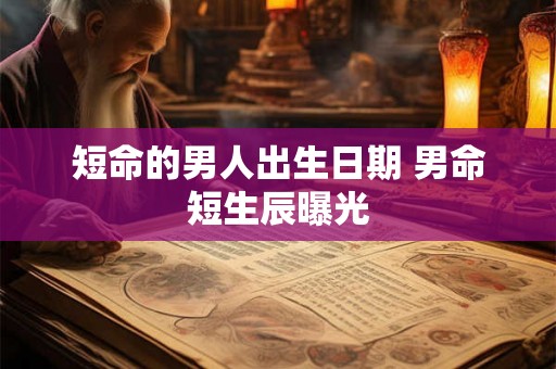 短命的男人出生日期 男命短生辰曝光
