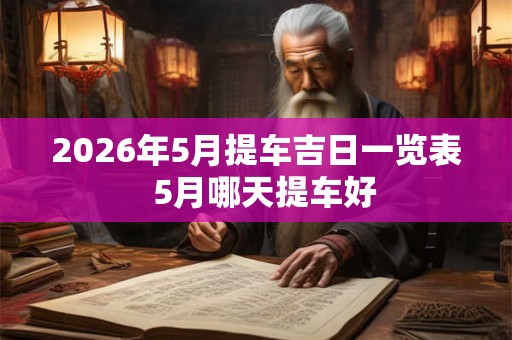 2026年5月提车吉日一览表  5月哪天提车好