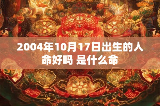 2004年10月17日出生的人命好吗 是什么命