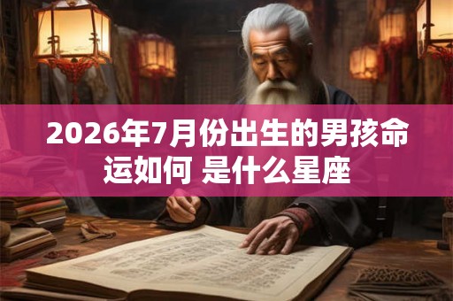 2026年7月份出生的男孩命运如何 是什么星座