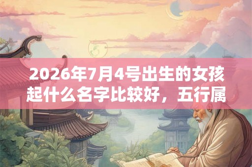 2026年7月4号出生的女孩起什么名字比较好，五行属什么