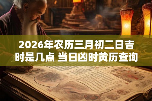 2026年农历三月初二日吉时是几点 当日凶时黄历查询