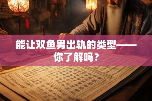 能让双鱼男出轨的类型——你了解吗？