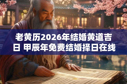 老黄历2026年结婚黄道吉日 甲辰年免费结婚择日在线查 老黄历2026年结婚黄道吉日 甲辰年免费结婚择日在线查