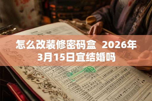 怎么改装修密码盒  2026年3月15日宜结婚吗