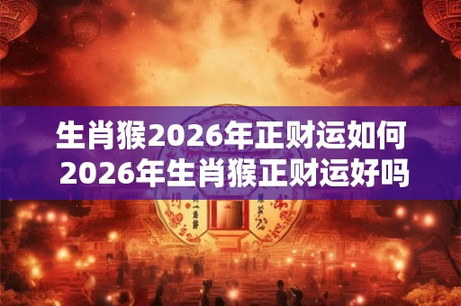 生肖猴2026年正财运如何 2026年生肖猴正财运好吗