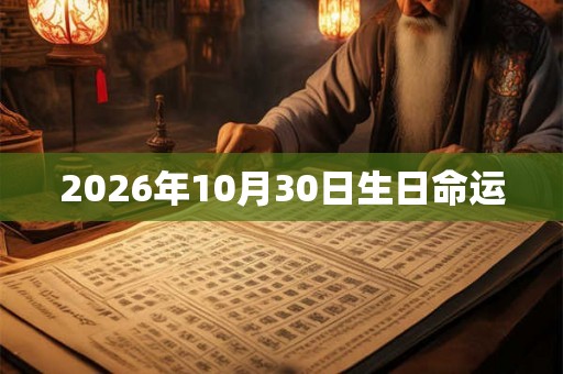 2026年10月30日生日命运