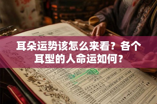 耳朵运势该怎么来看？各个耳型的人命运如何？