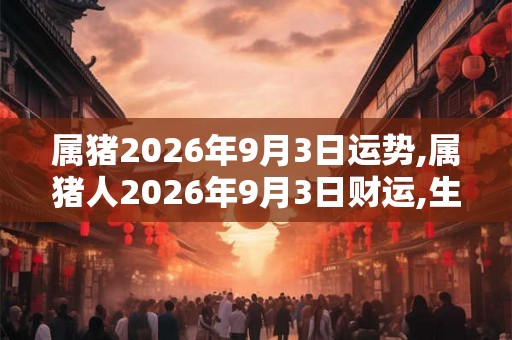 属猪2026年9月3日运势,属猪人2026年9月3日财运,生肖猪2026年9月3日运势