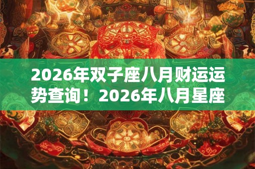 2026年双子座八月财运运势查询！2026年八月星座运势分析