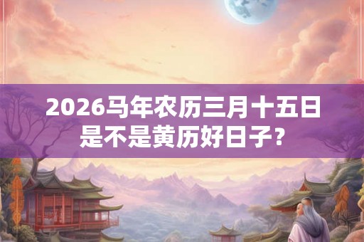 2026马年农历三月十五日是不是黄历好日子？