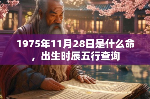 1975年11月28日是什么命，出生时辰五行查询
