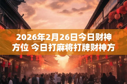 2026年2月26日今日财神方位 今日打麻将打牌财神方位