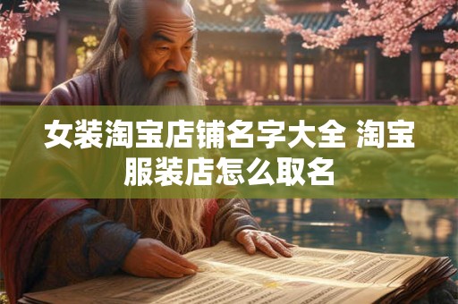 女装淘宝店铺名字大全 淘宝服装店怎么取名 女装淘宝店铺名字大全 淘宝服装店怎么取名