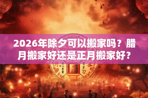 2026年除夕可以搬家吗？腊月搬家好还是正月搬家好？