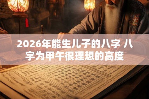 2026年能生儿子的八字 八字为甲午很理想的高度