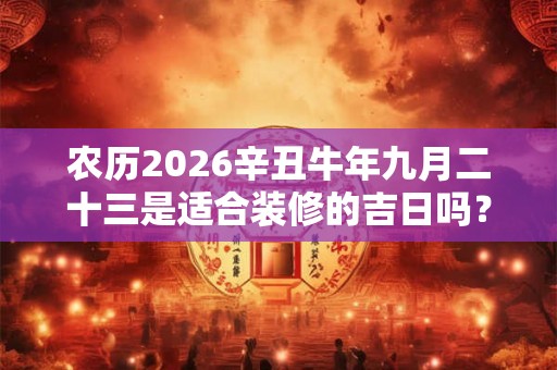 农历2026辛丑牛年九月二十三是适合装修的吉日吗？
