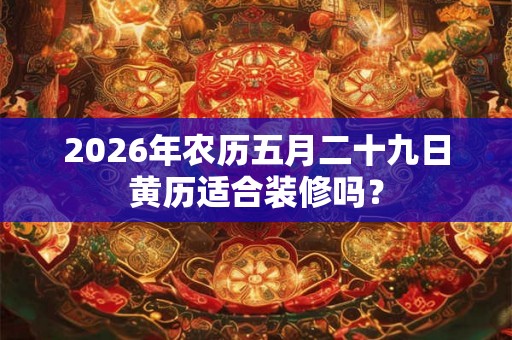 2026年农历五月二十九日黄历适合装修吗? 2026年农历五月二十九日黄历适合装修吗?