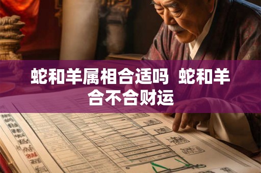 蛇和羊属相合适吗  蛇和羊合不合财运