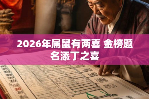2026年属鼠有两喜 金榜题名添丁之喜
