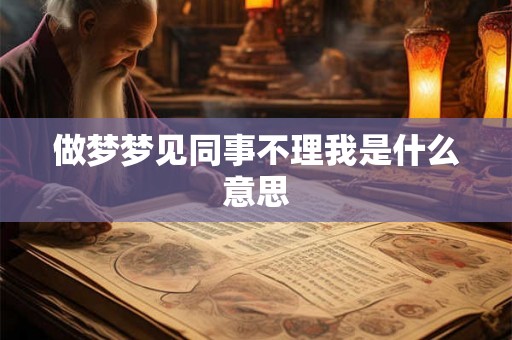 做梦梦见同事不理我是什么意思