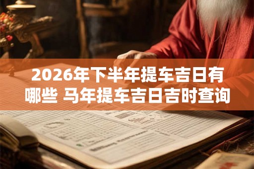2026年下半年提车吉日有哪些 马年提车吉日吉时查询 2026年下半年提车吉日有哪些 马年提车吉日吉时查询