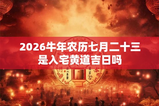 2026牛年农历七月二十三是入宅黄道吉日吗