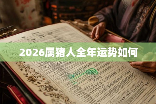 2026属猪人全年运势如何