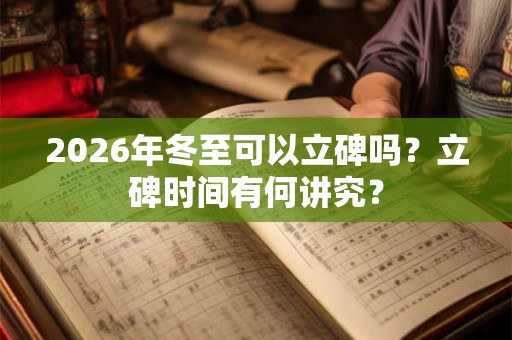 2026年冬至可以立碑吗？立碑时间有何讲究？