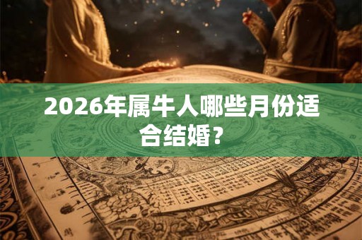 2026年属牛人哪些月份适合结婚？